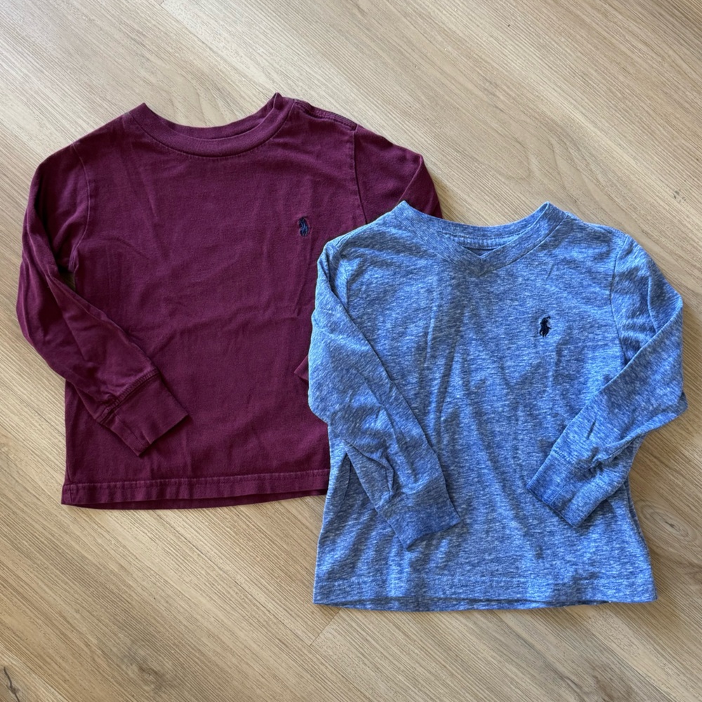 Boys long sleeve polo tshirt bundle 2T